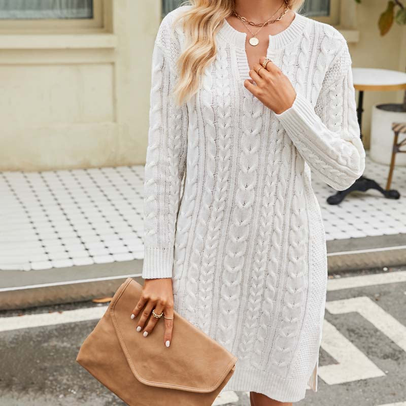 Valenzora Dress | Casual cable-knit dress