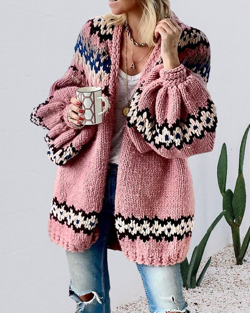 Strickjacke mit Laternenärmeln