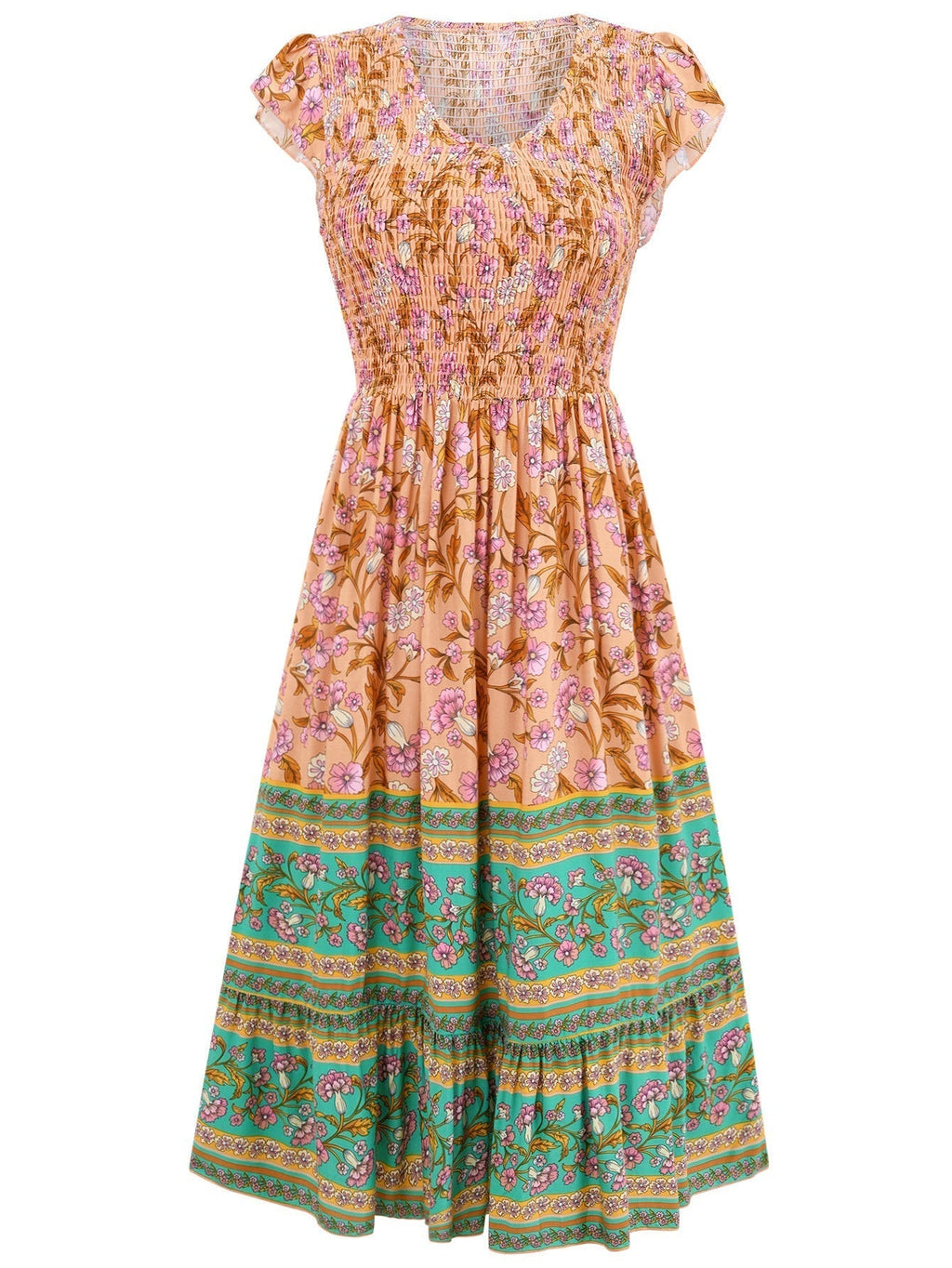 Valenzora mit Blumenprint und V-Ausschnitt