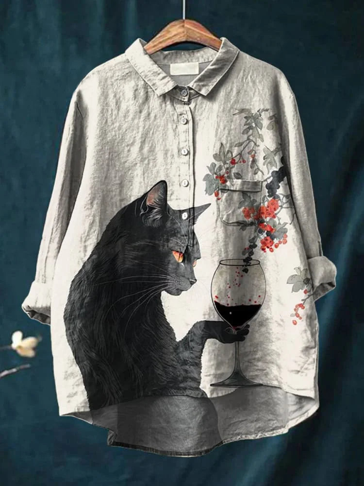 Valenzora | Cat Art On White T-Shirt