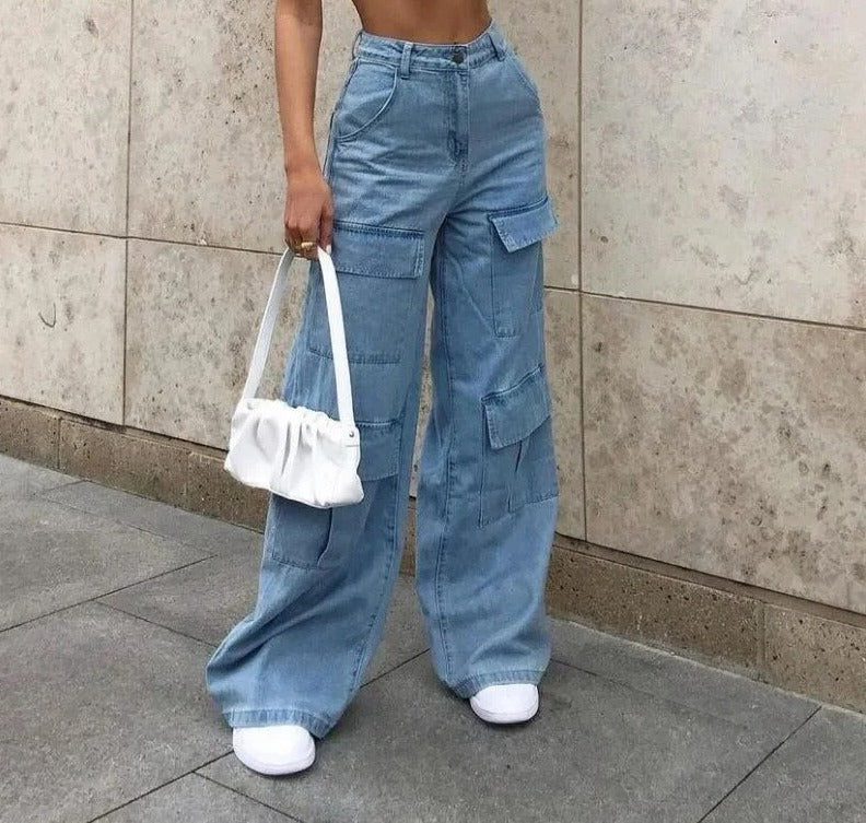 Valenzora | Denim cargo pants