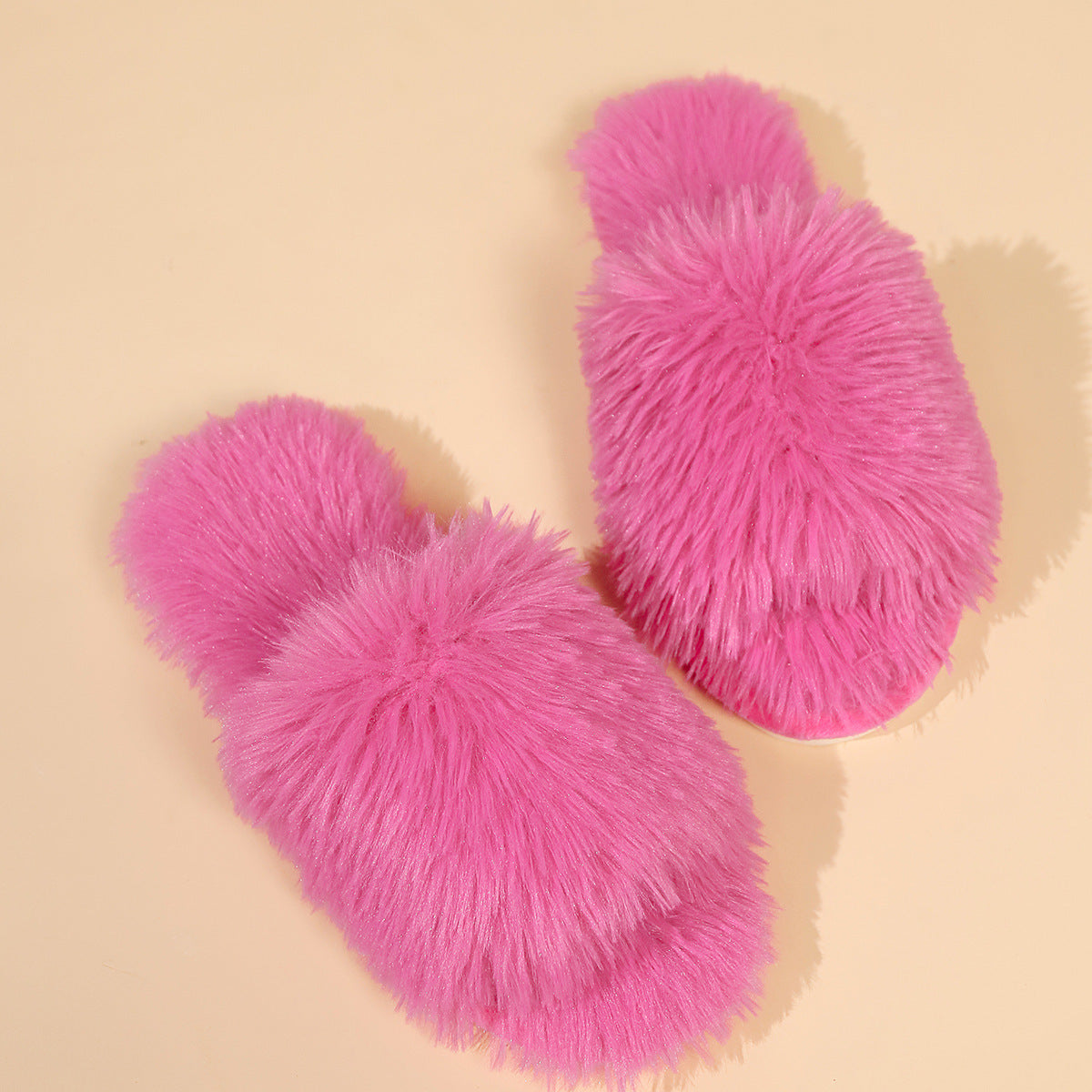 Valenzora | Mules - Women's slippers with open toe and faux fur