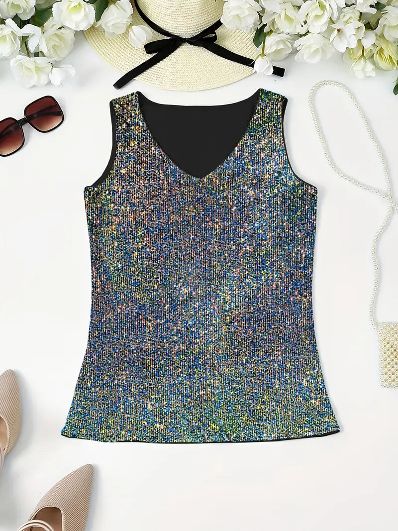 Valenzora | Elegant sleeveless top with sequins