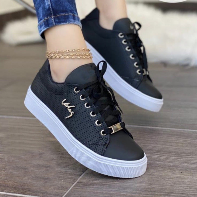 Valenzora Damen-Sneaker: Flache, atmungsaktive Schnürschuhe für Mädchen"