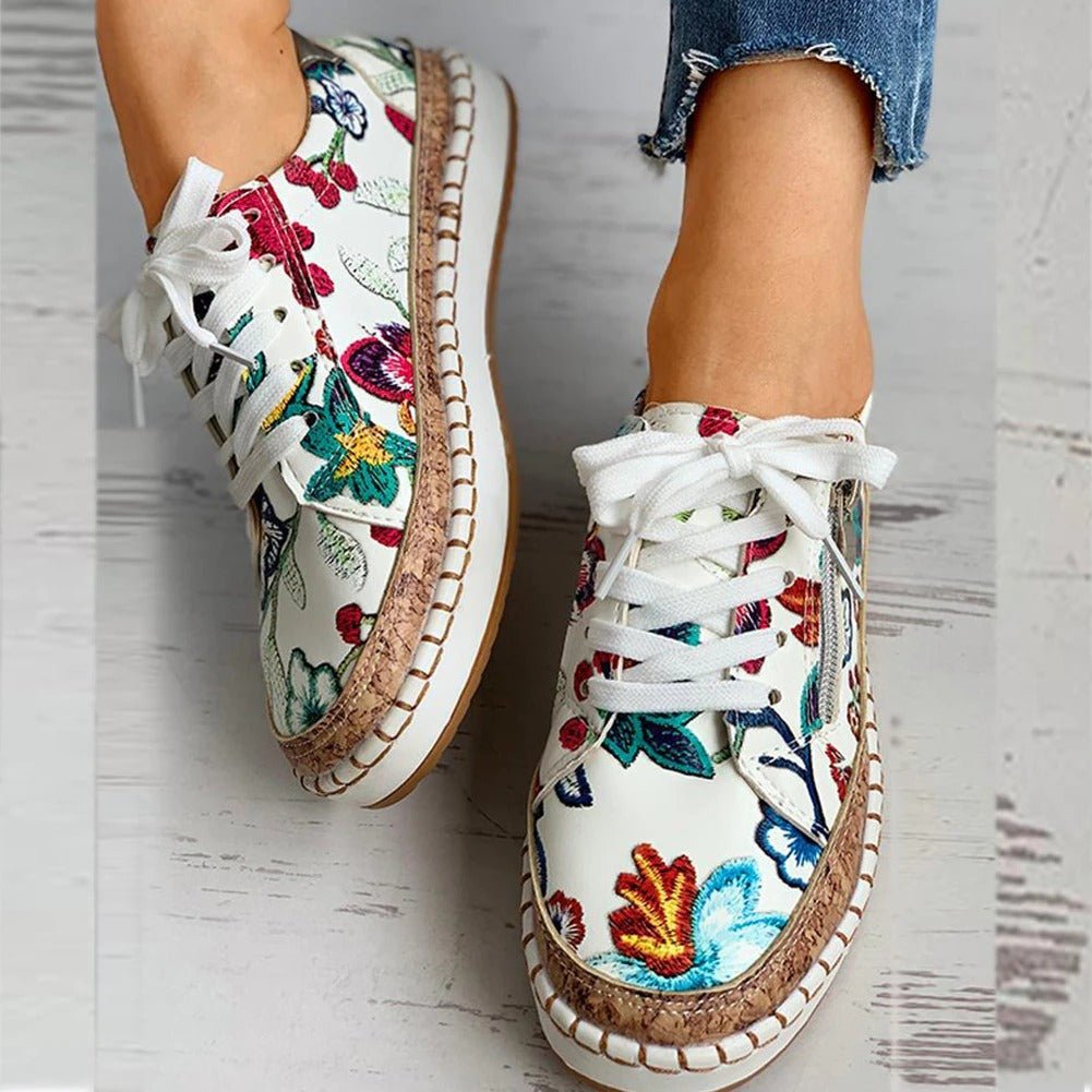 Valenzora | Floral Orthopedic Zipper Sneakers