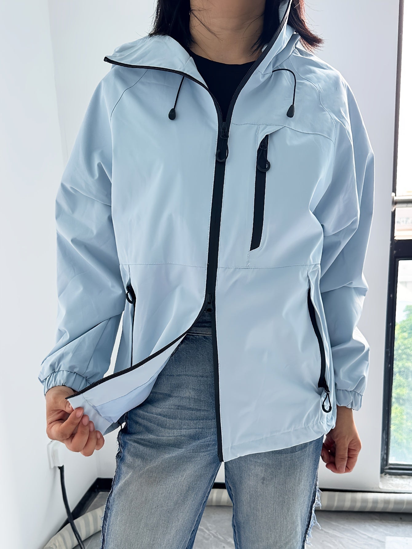 Valenzora | Modern Water and Windproof Rain Jacket for Women