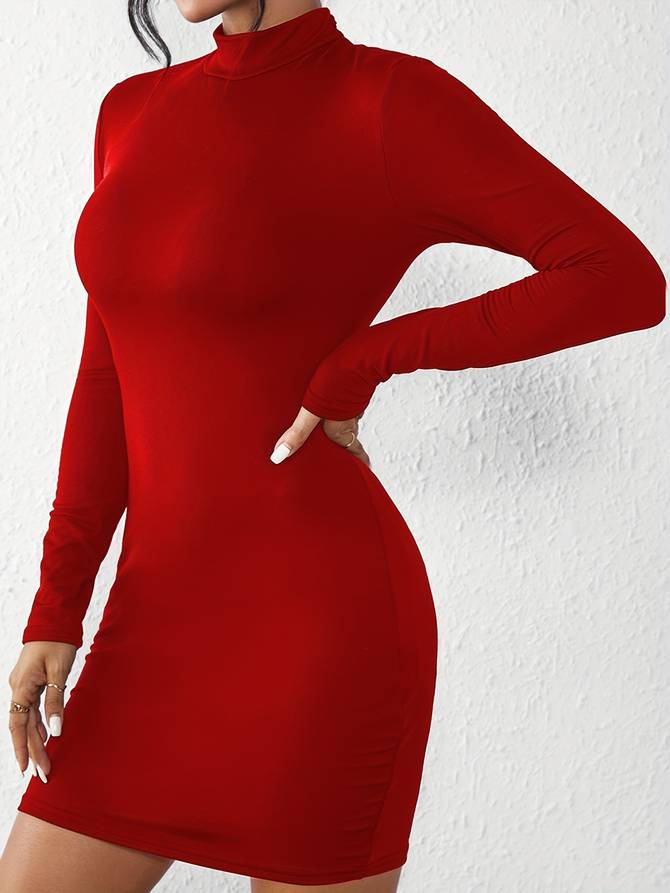 Valenzora – Klassisches Bodycon-Kleid mit Rollkragen