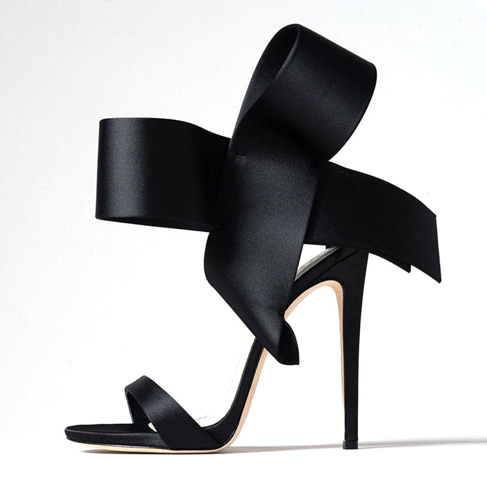 Valenzora | Summer Plus Size Bow Ankle Strap High Heel Sandals for Women