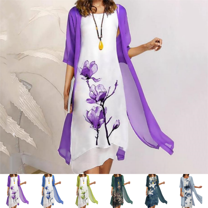 Valenzora | Stylish suit dress with floral pattern