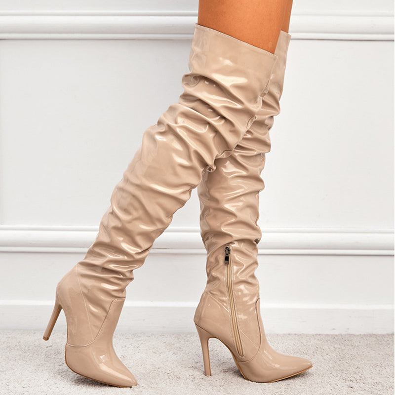 Valenzora | Knee-high long boots for women with super high heels for parties
