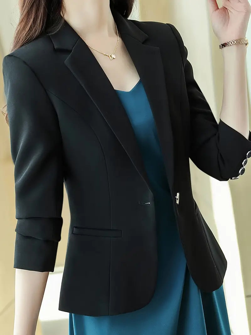 Casual, slim, long-sleeved office blazer