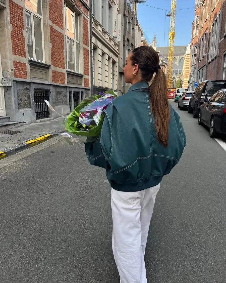 Valenzora | Oversized leather jacket for women