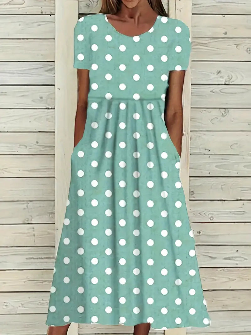 Valenzora | Midi dress with polka dots for spring/summer