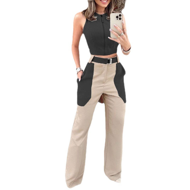 Valenzora leisure vest with belt, blouse and trousers