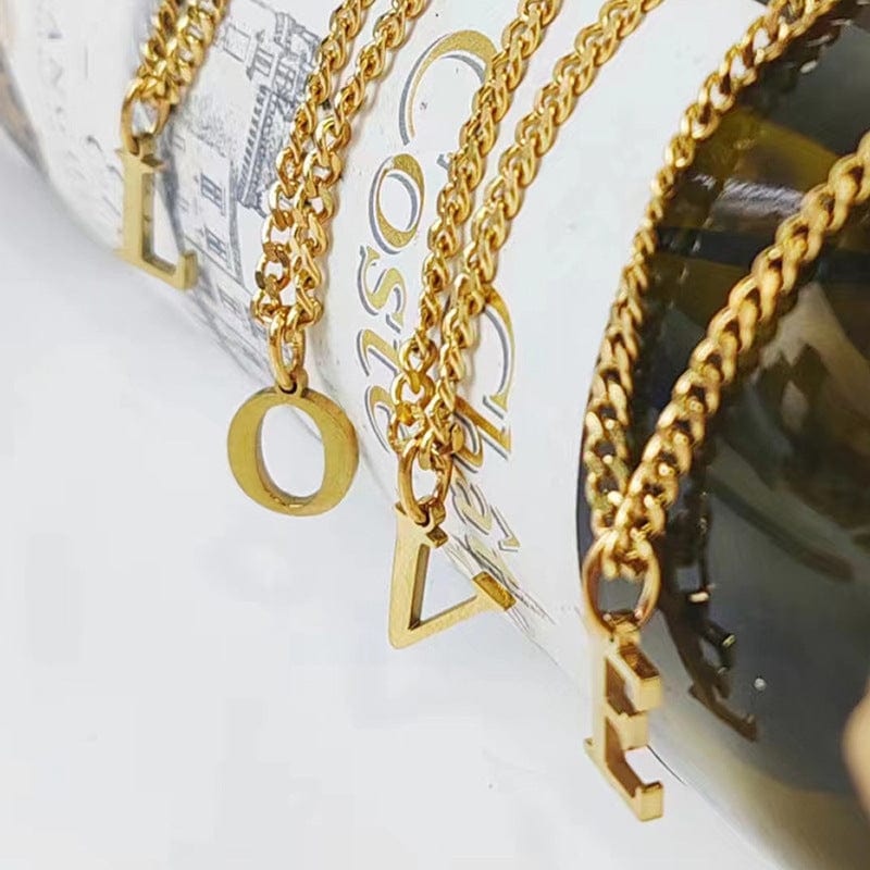 Valenzora | Letters All Match 14k Stainless Steel Necklace