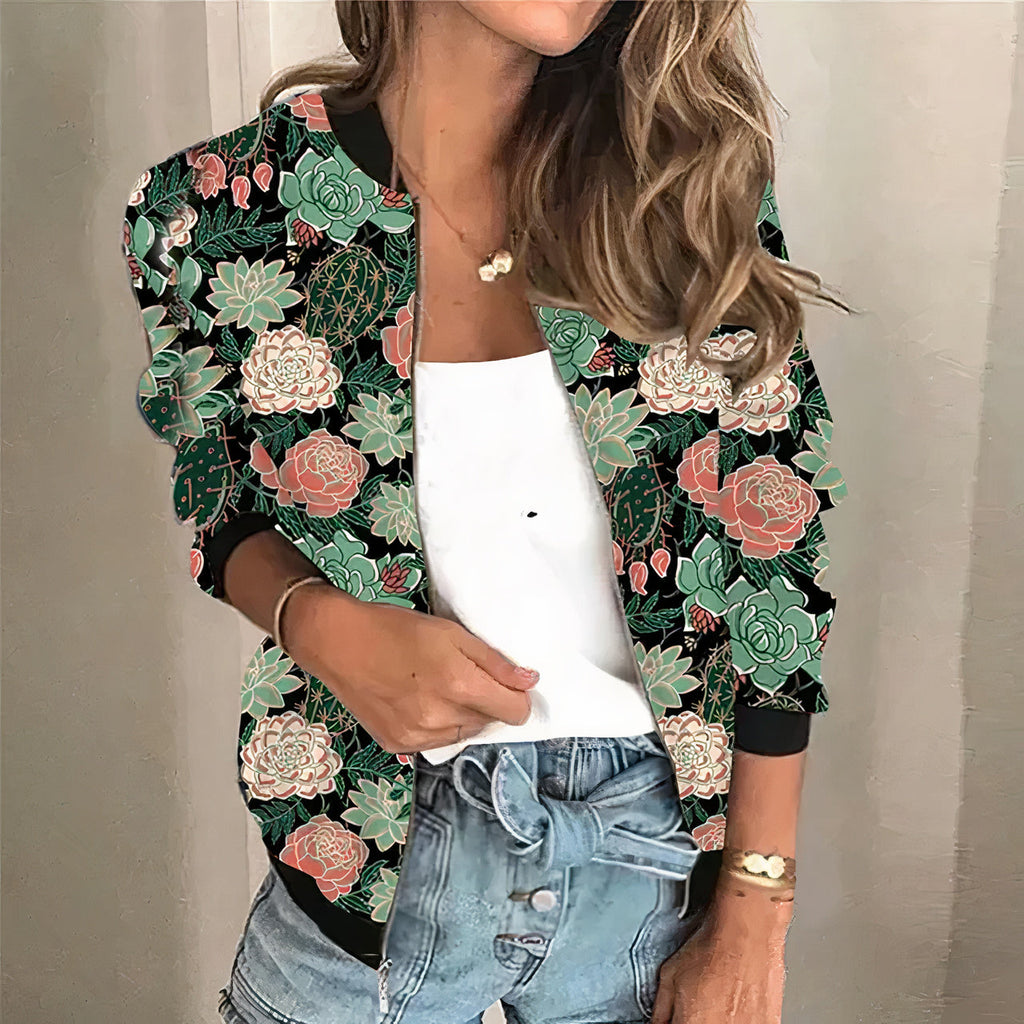 Valenzora | Printed Zip-up Jacket