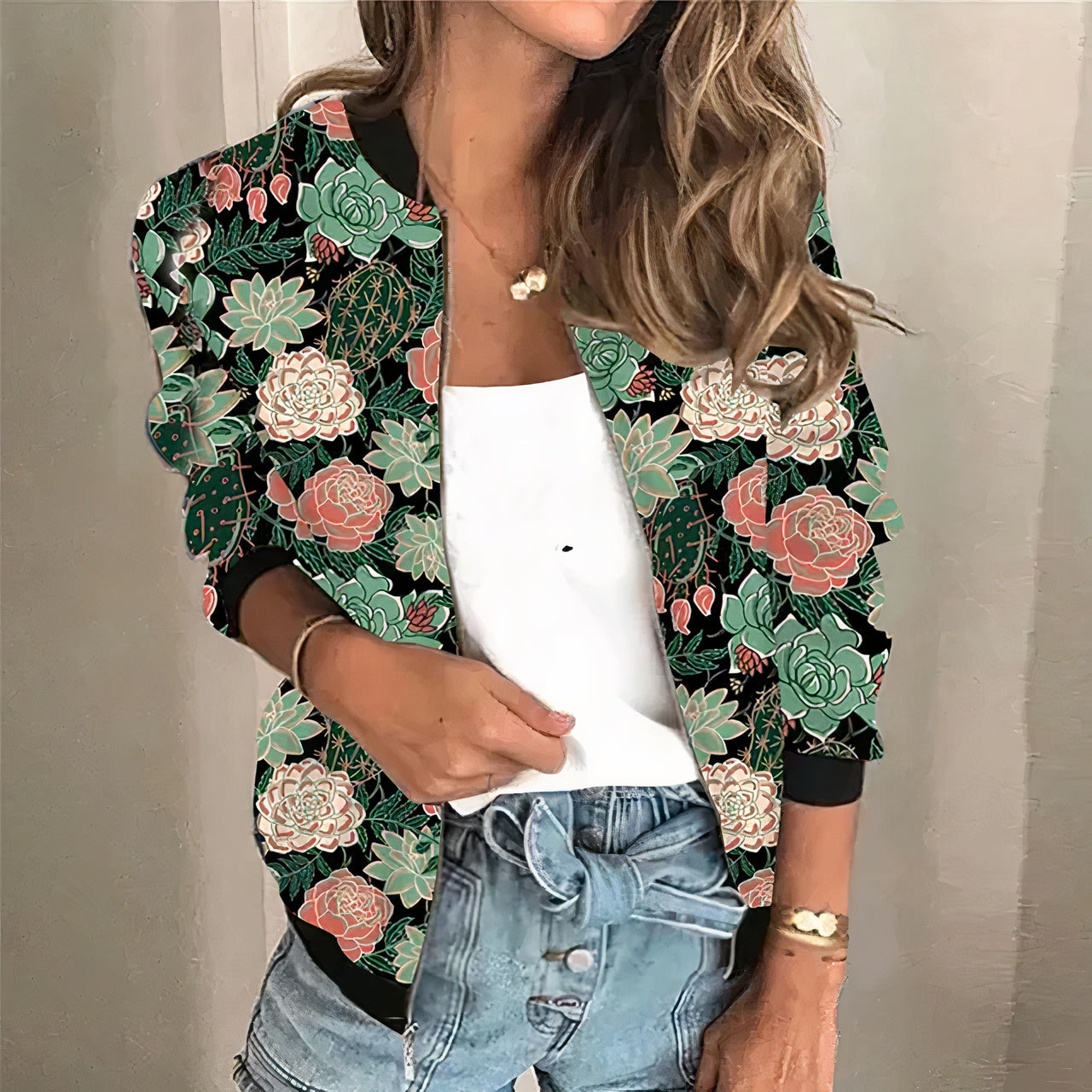 Valenzora | Printed Zip-up Jacket