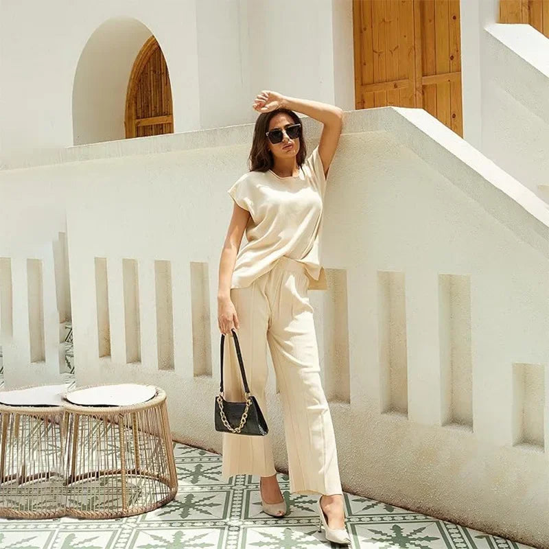 Valenzora | Elegant two-piece set with wide legs