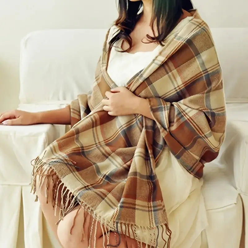 Valenzora | Luxurious cashmere scarf with diamond pattern