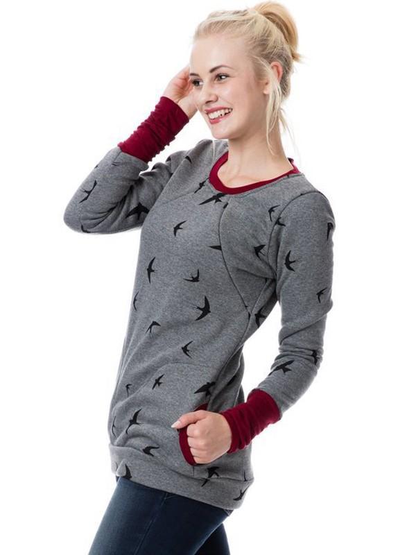 Valenzora | Maternity chaps, nurse sweatshirts, floral print, pockets, zipper, nursing wear