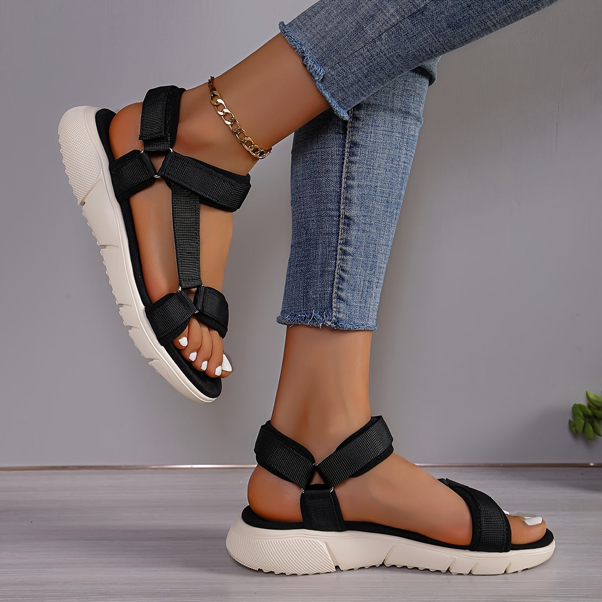 Valenzora | Women's Sandals: Color Block, Non-Slip, Elegant, Lightweight, Outdoor, Summer