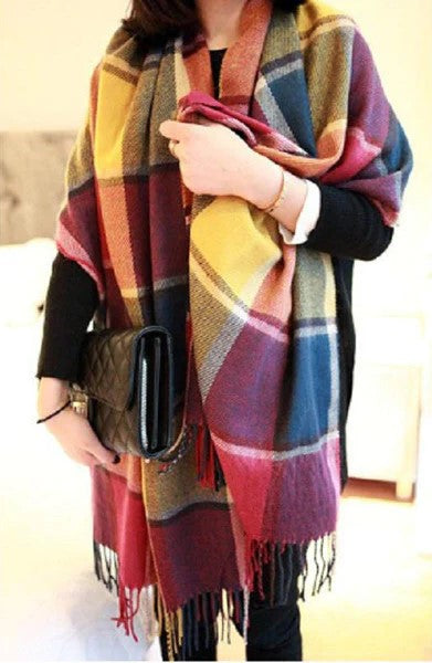 Valenzora | Scarf with cashmere feel & diamond pattern