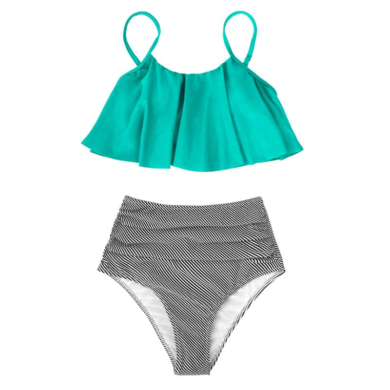 Valenzora | Farbenfroher Bikini mit Rüschen