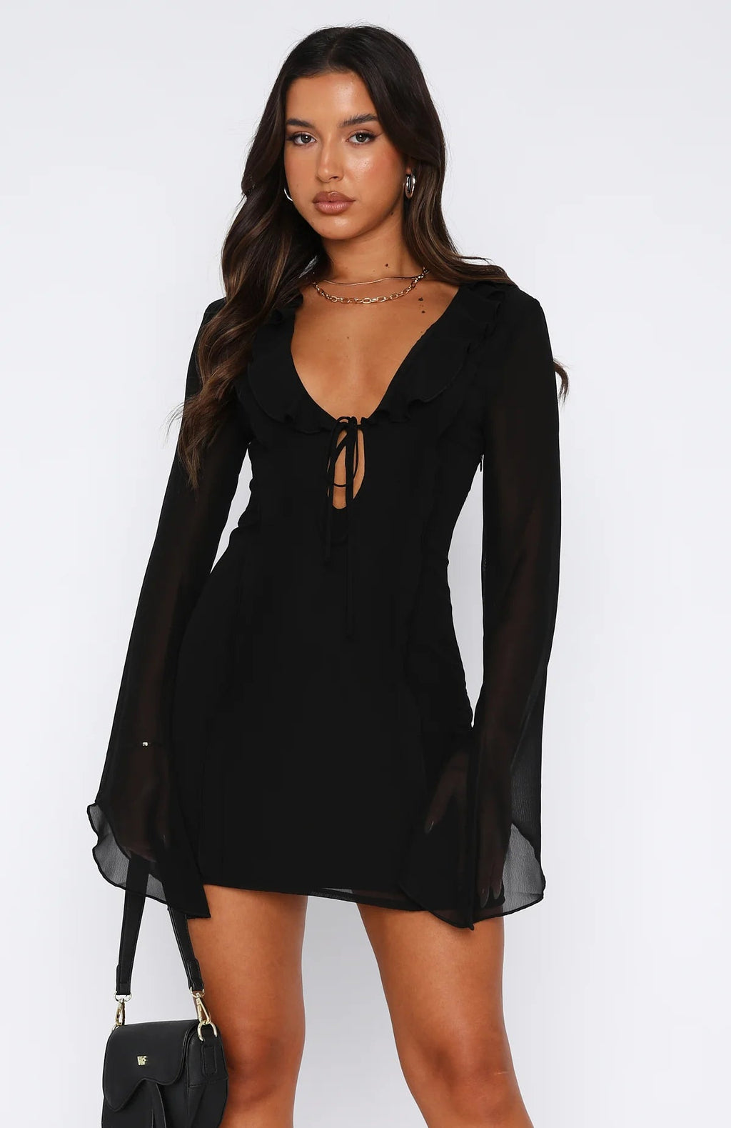 Valenzora | Long-sleeved mini dress with ruffles