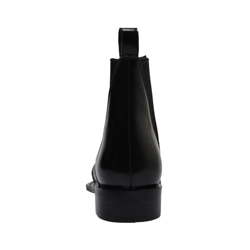 Valenzora | Black ankle boots with a low heel for women