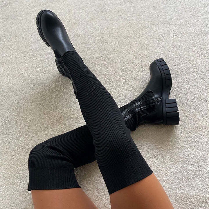 Valenzora - Knee-high stretch boots
