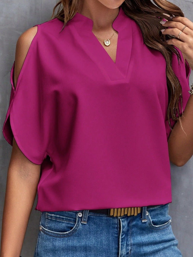 Valenzora | Elegantes schulterfreies Kleid mit kurzen Ärmeln