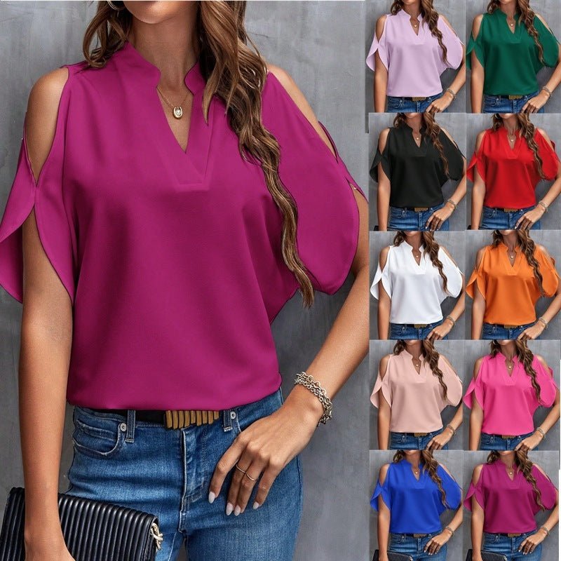Valenzora | Elegantes schulterfreies Kleid mit kurzen Ärmeln