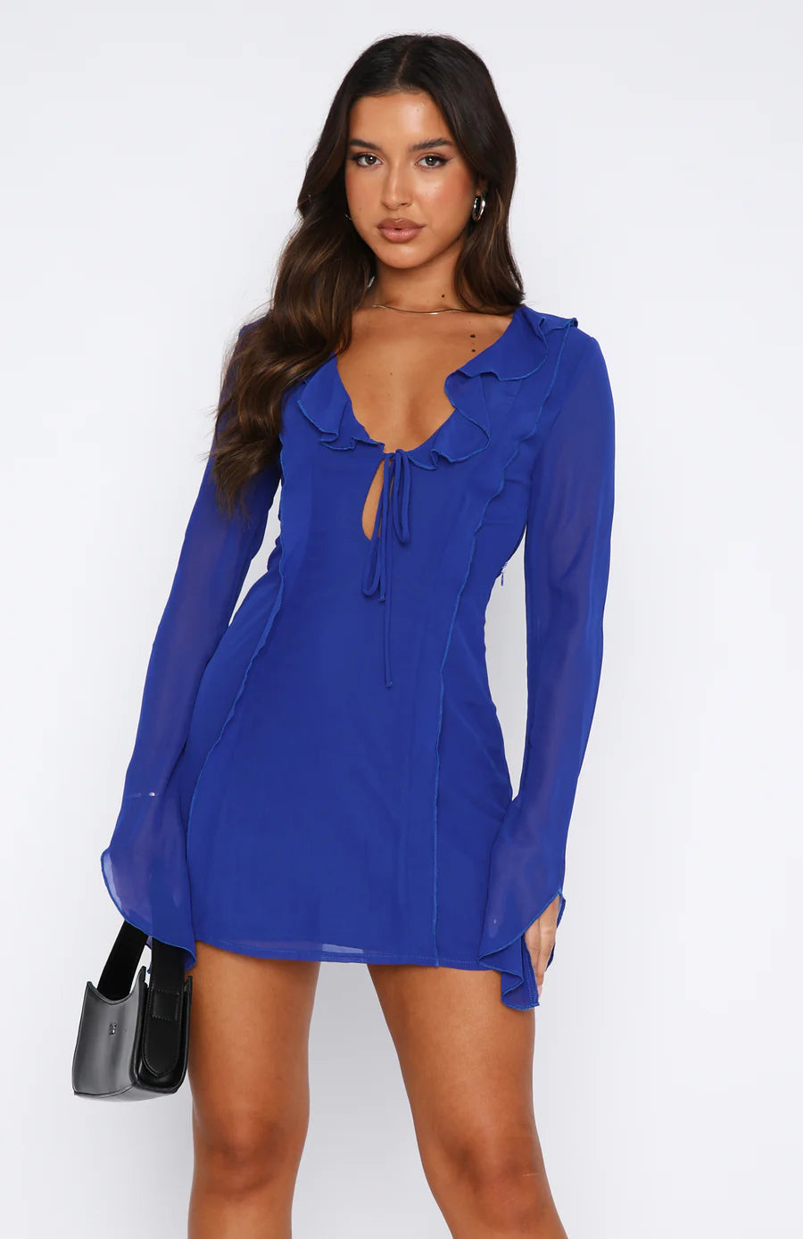 Valenzora | Long-sleeved mini dress with ruffles