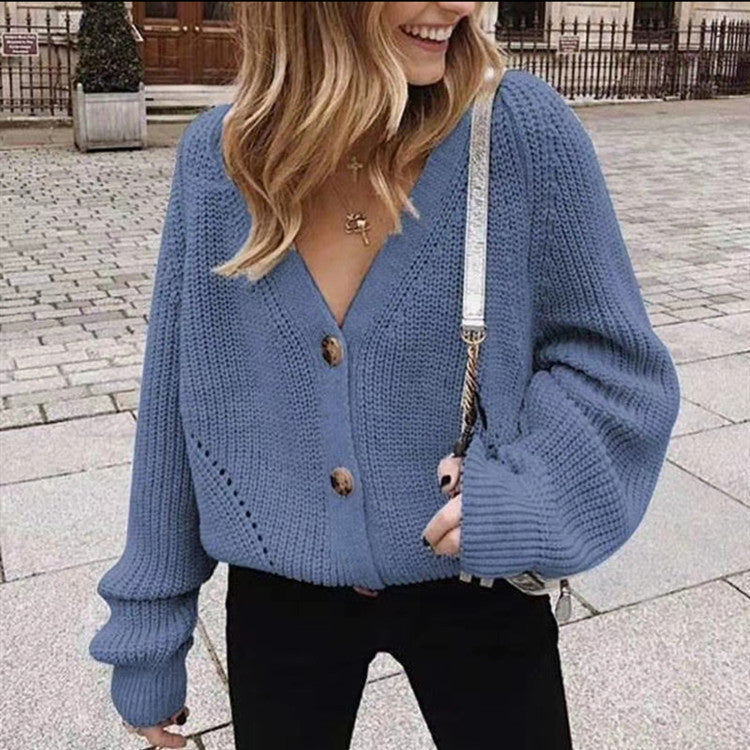 Valenzora | KNITTED CARDIGAN WITH V-NECK