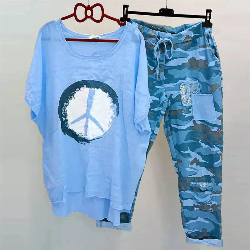 Valenzora | Zweiteiliges Tarn-Outfit für Damen – trendiges Outfit