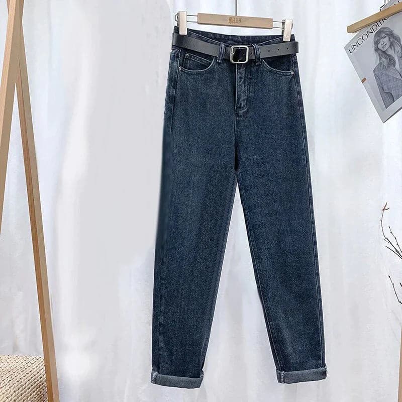 Valenzora | Jeans High Waist Straight Leg Classic 5 Pocket Design Casual Comfort