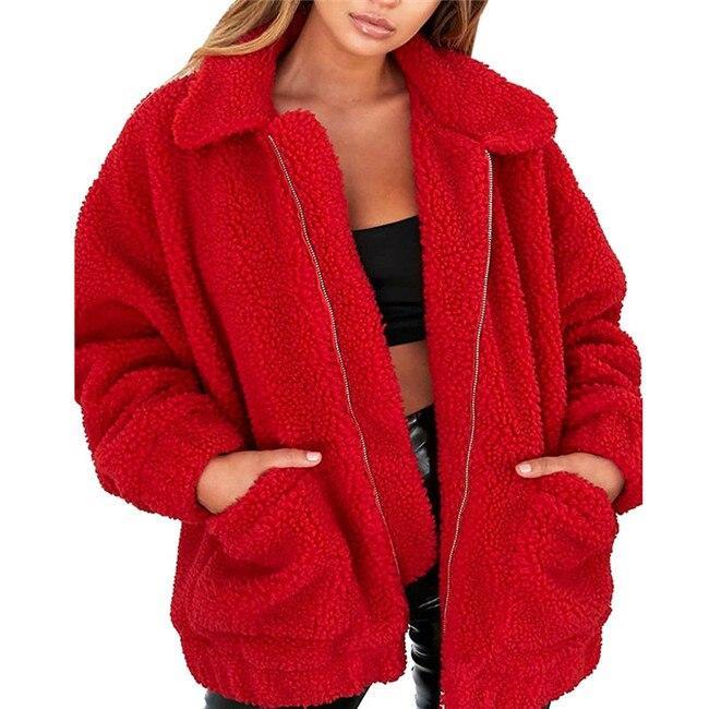 Valenzora | Women's Fleece Sweatshirt with Wide Collar