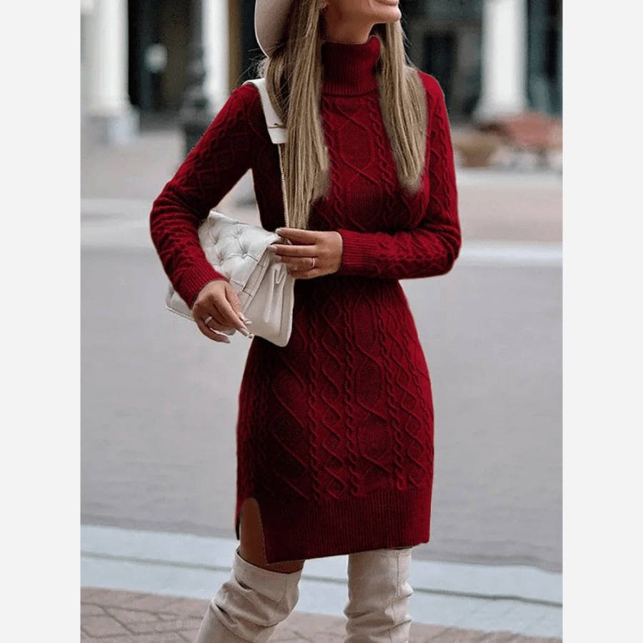 Valenzora | Elegantes Boho-Rollkragenkleid für Damen