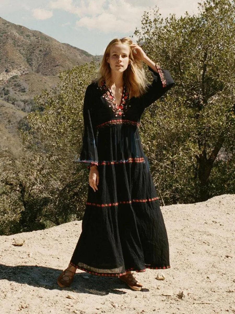 Valenzora | Boho Dress Black