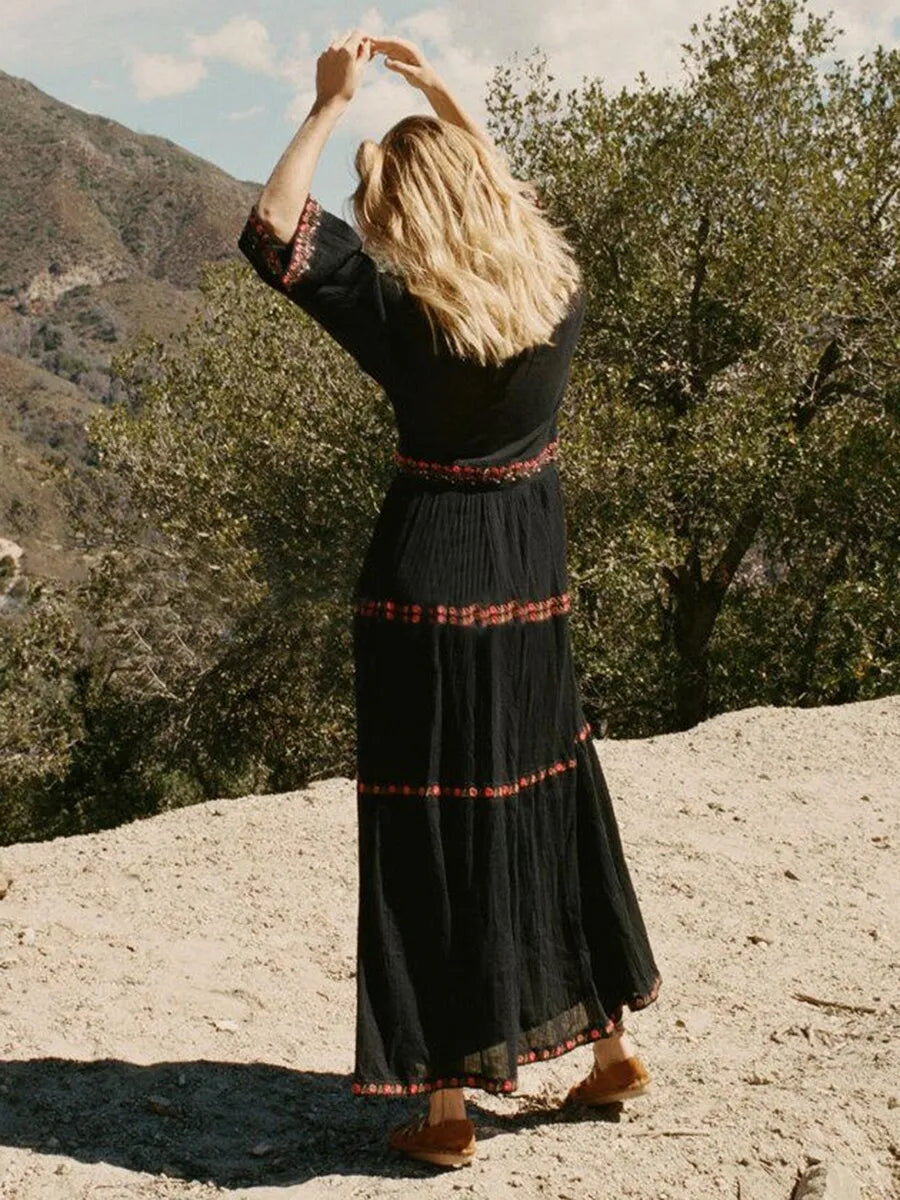 Valenzora | Boho Dress Black