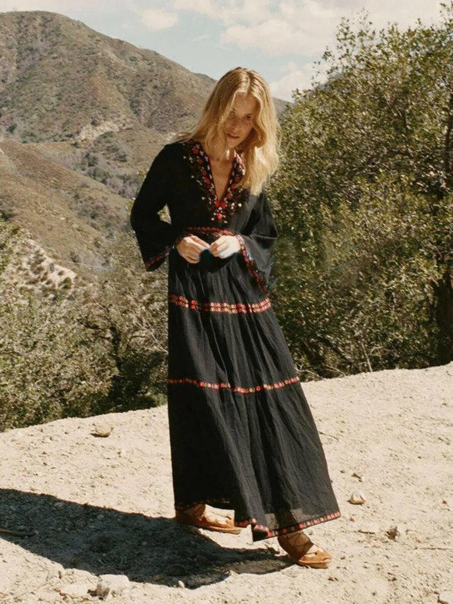 Valenzora | Boho Dress Black