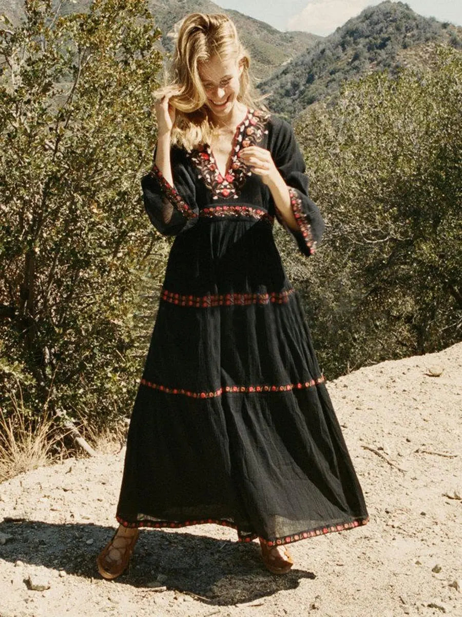 Valenzora | Boho Dress Black