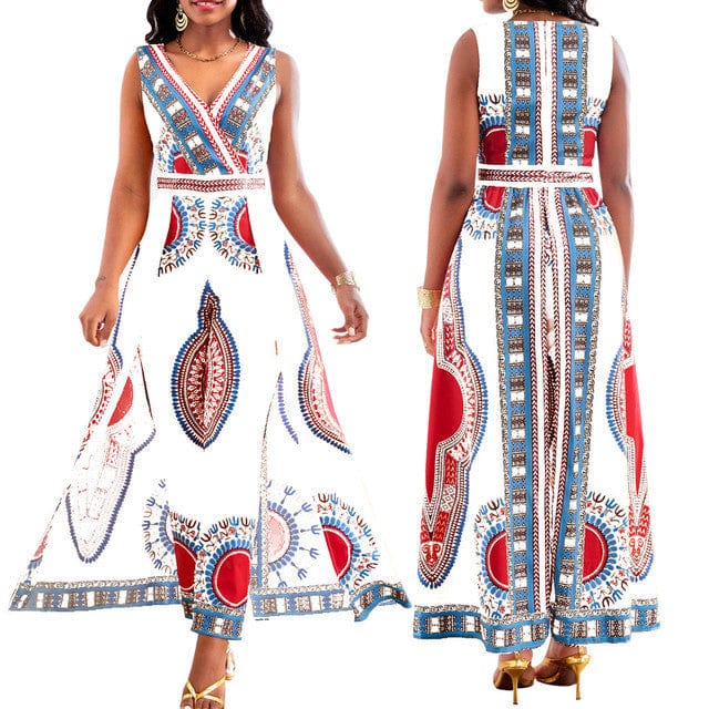 BRIA - Jumpsuit with African print in Dashiki style