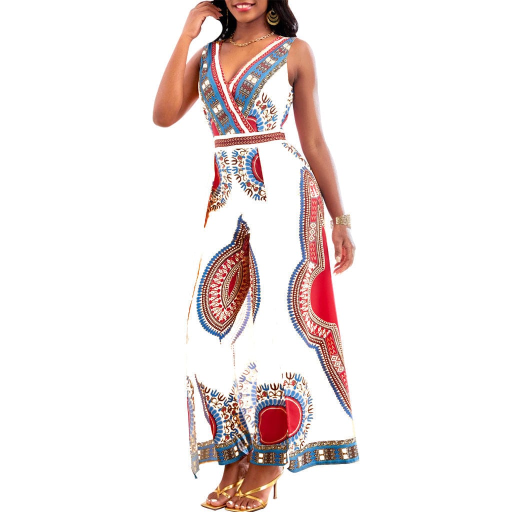 BRIA - Jumpsuit with African print in Dashiki style