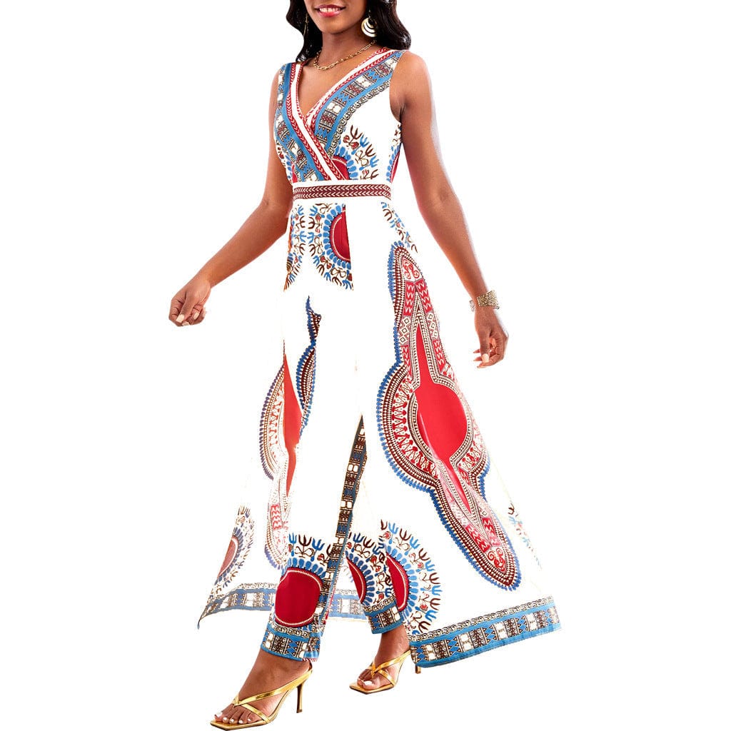 BRIA - Jumpsuit with African print in Dashiki style