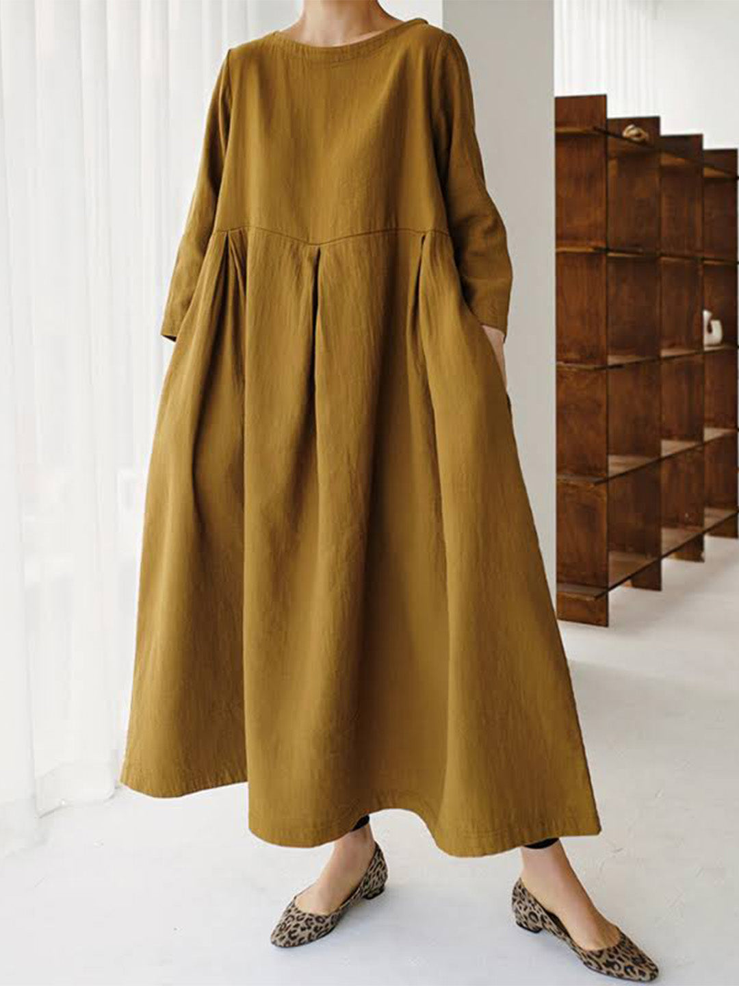 Valenzora | Lockeres Leinenkleid mit Seitentaschen