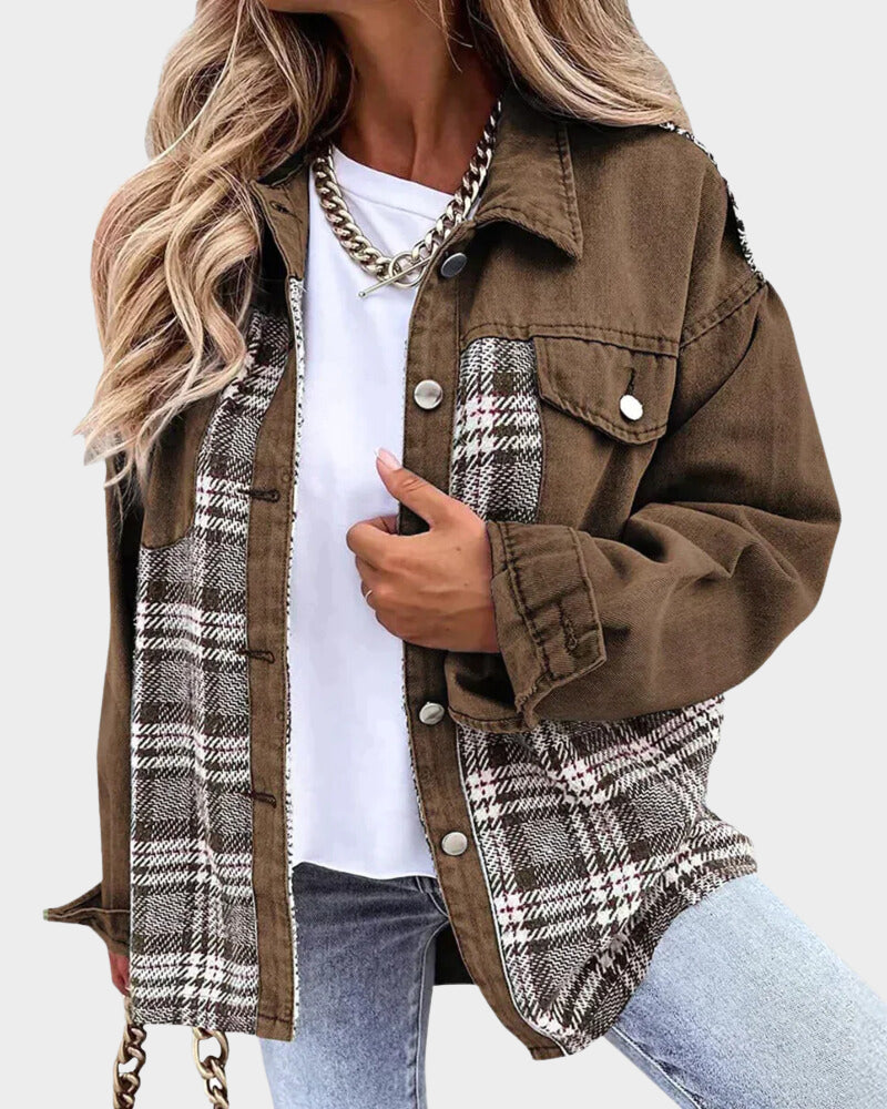 Valenzora | Retro denim jacket for women - Fashionable denim jacket