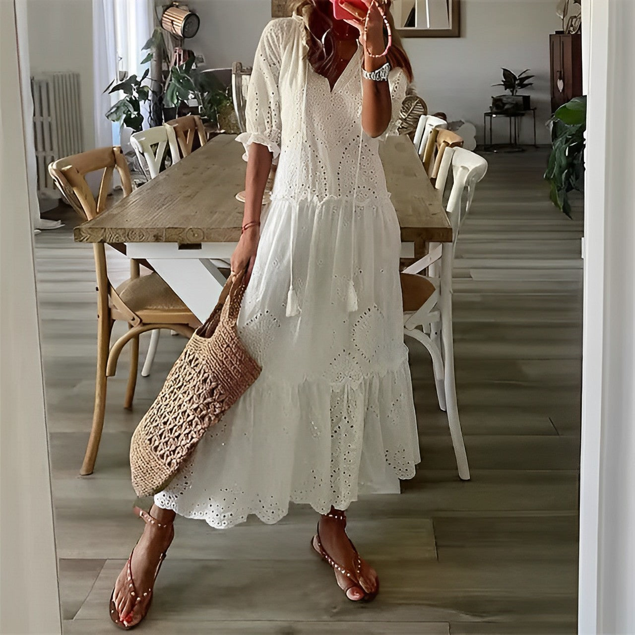 Valenzora | Stylish white summer dress