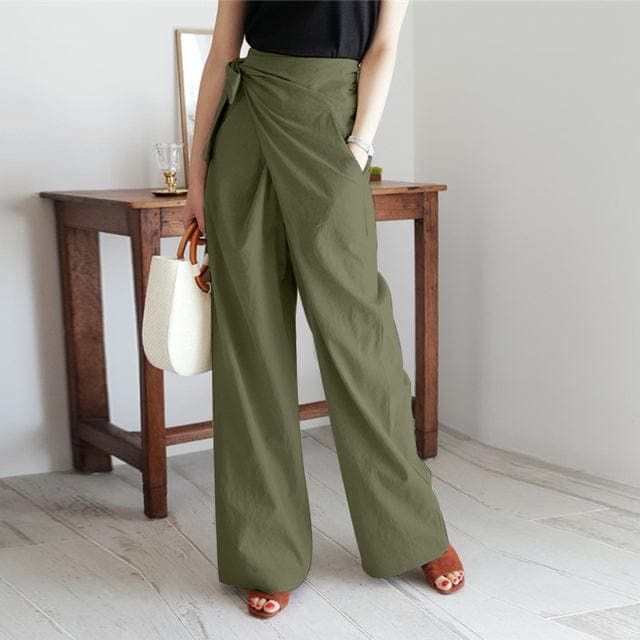 Valenzora - Elegant high-waisted wrap trousers