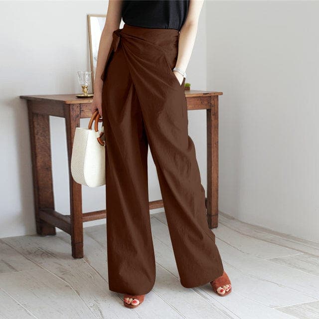Valenzora | Trendy High-Waisted Wrap Pants